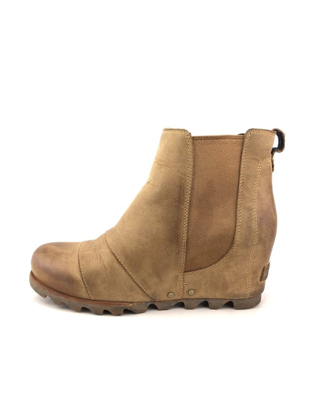 Sorel Lea Wedge Tan Leather Ankle Boots 8.5